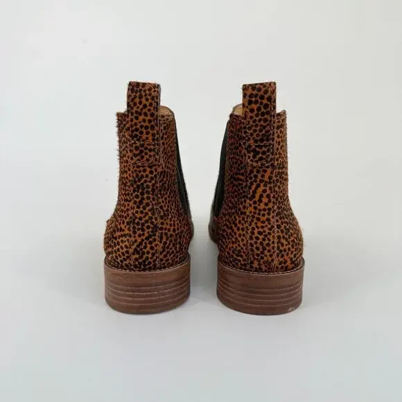 Madewell Womans Boot Ainsley Chelsea Spotted Calf Hair Size 7 Leopard Pony Flaw - Picture 5 of 12